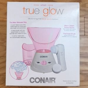 Conair True Glow Facial Steam/Sauna w/ Cleansing Brush, NWT- Open Box